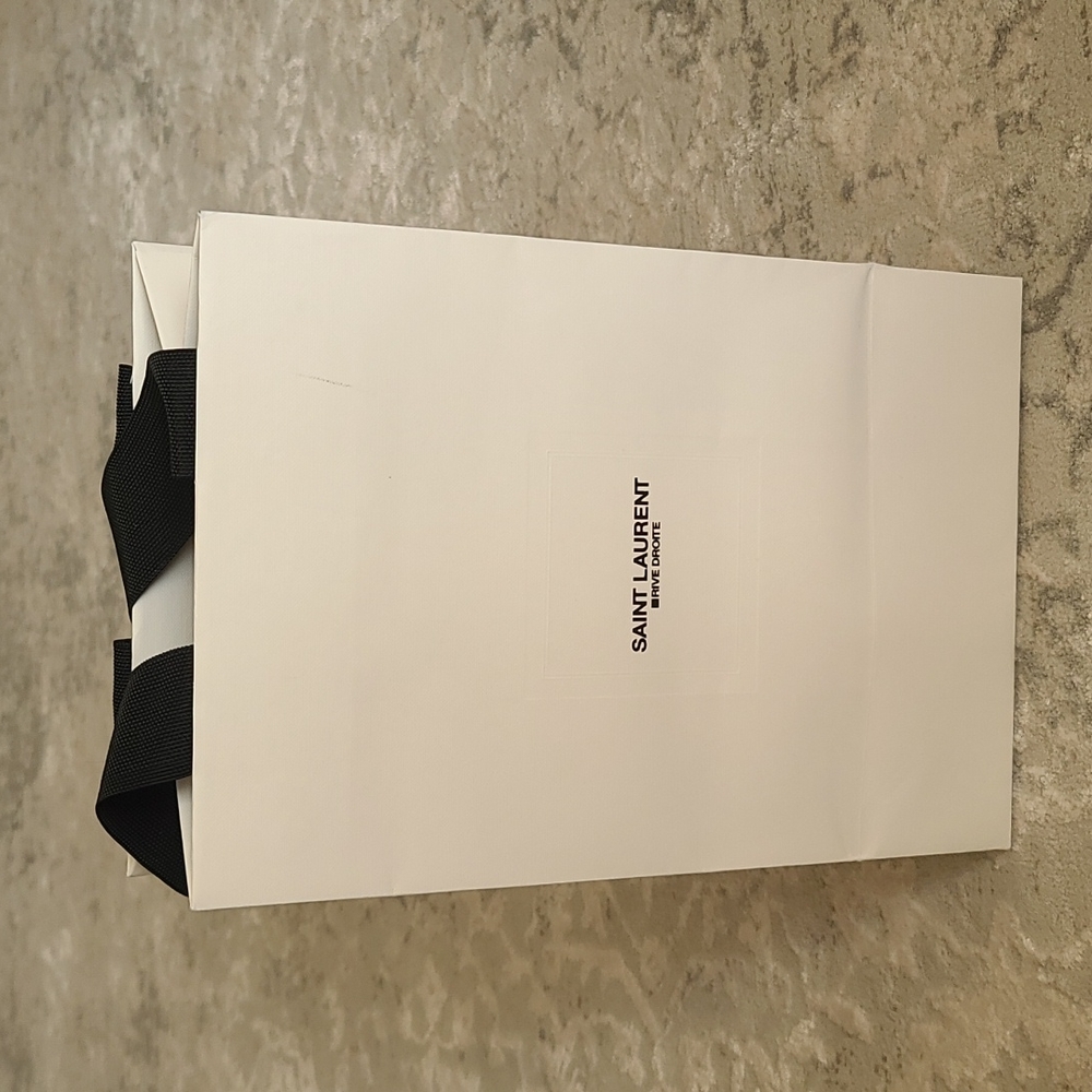 Saint Laurent Rive Droit paper bag, size 11"×8"